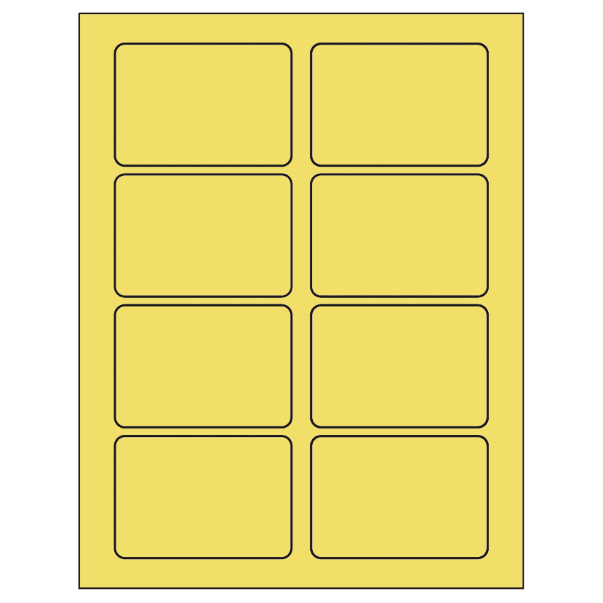 3.375" x 2.33" Pastel Yellow Rectangular Sheet Labels