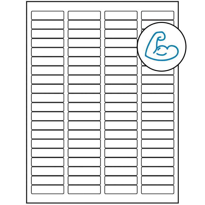 1.75" x 0.5" White Rectangular Sheet Labels (80-UP) - Ultra Aggressive Adhesive