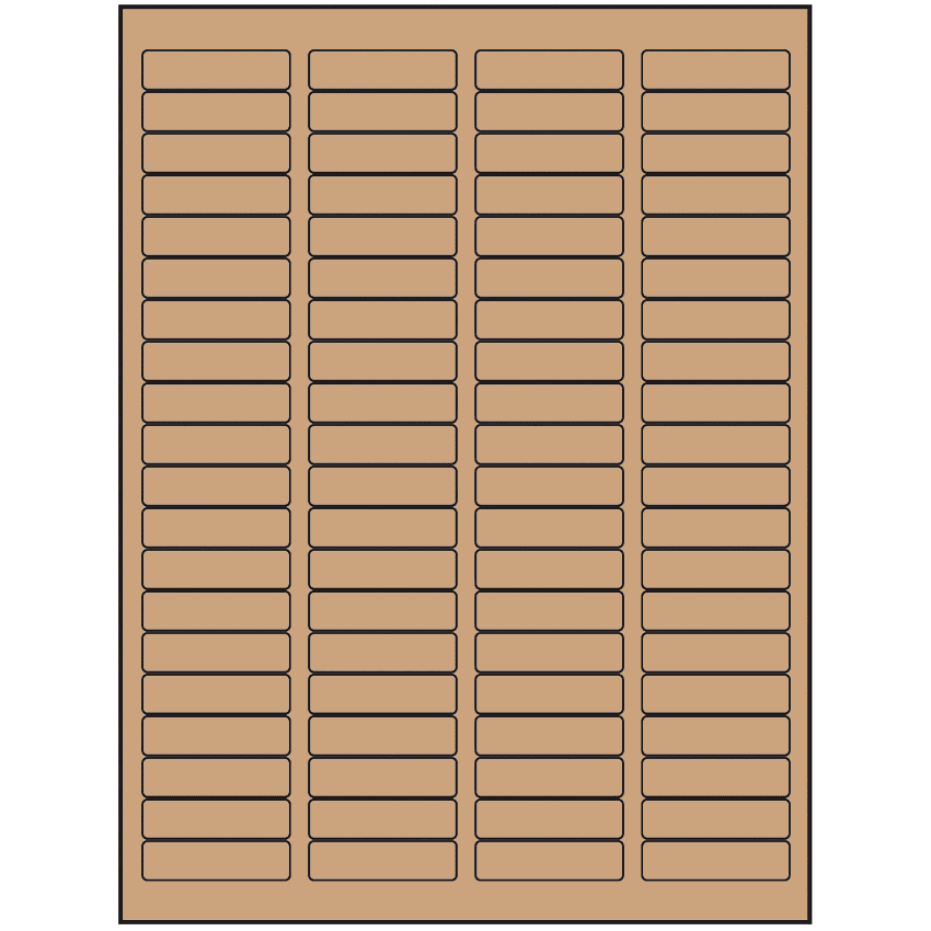 1.75" x 0.5" Brown Kraft Rectangular Sheet Labels (80-UP)