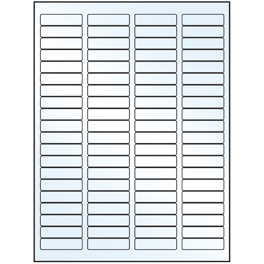 1.75" x 0.5" Crystal Clear Rectangular Sheet Labels (80-UP)