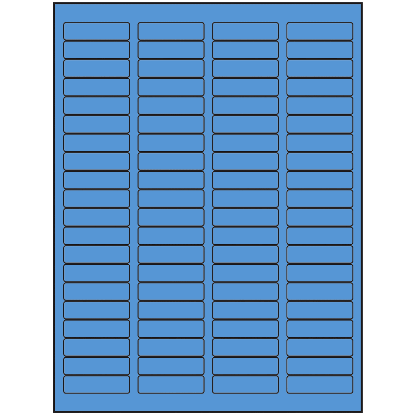 1.75" x 0.5" Fluorescent Blue Rectangular Sheet Labels (80-UP)