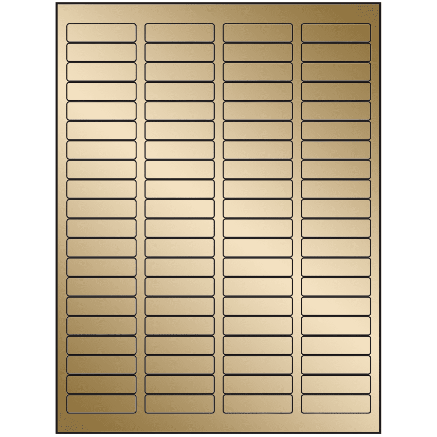 1.75" x 0.5" Gold Foil Rectangular Sheet Labels (80-UP)