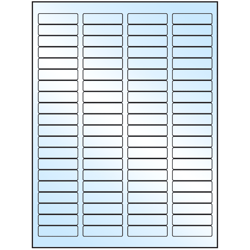 1.75" x 0.5" White Premium High Gloss Rectangular Sheet Labels (80-UP)