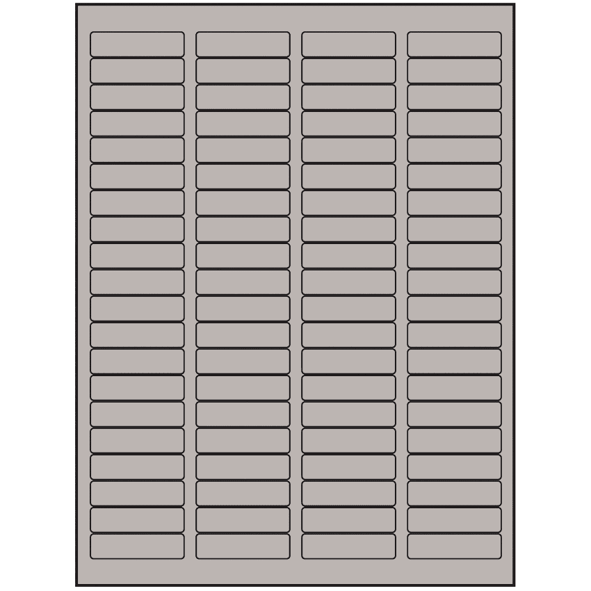 1.75" x 0.5" Gray Rectangular Sheet Labels (80-UP)