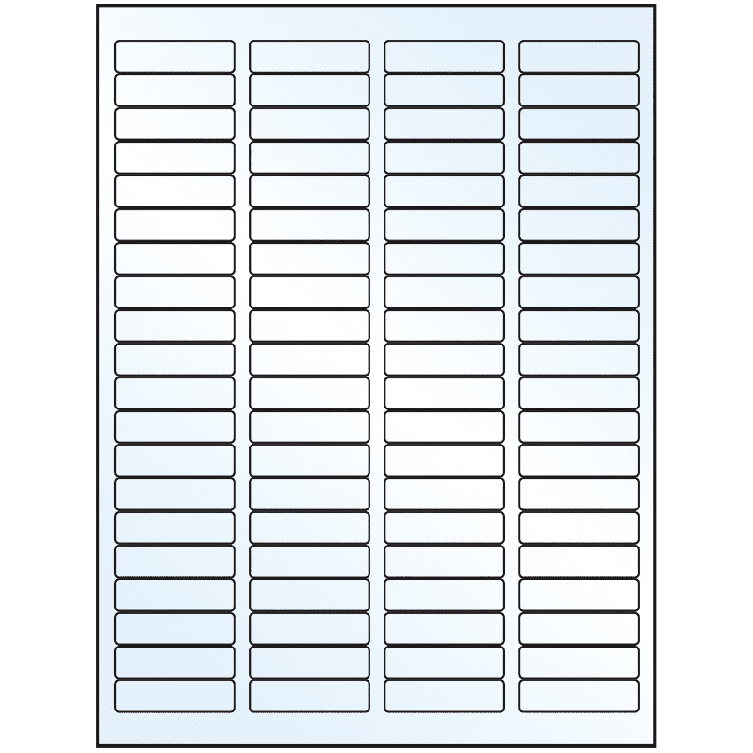 1.75" x 0.5" White Mid Gloss Rectangular Sheet Labels (80-UP)