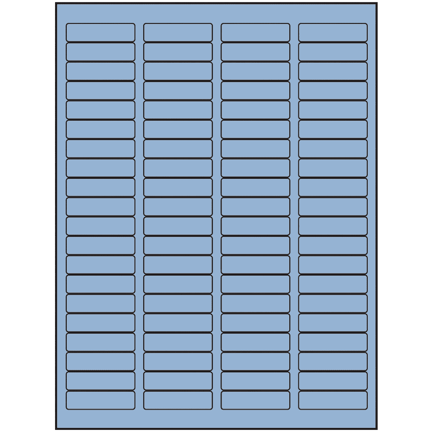 1.75" x 0.5" Pastel Blue Rectangular Sheet Labels (80-UP)