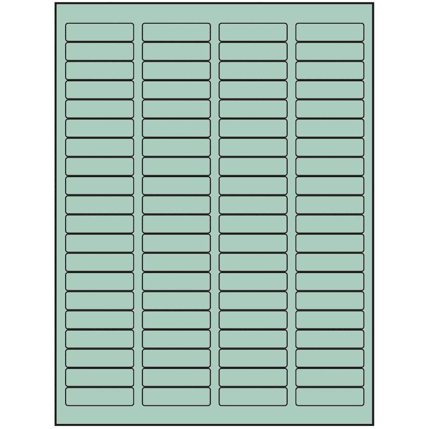 1.75" x 0.5" Pastel Green Rectangular Sheet Labels (80-UP)