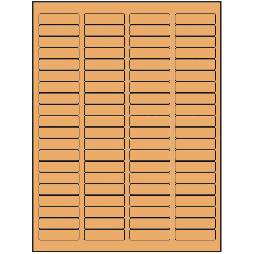 1.75" x 0.5" Pastel Orange Rectangular Sheet Labels (80-UP)