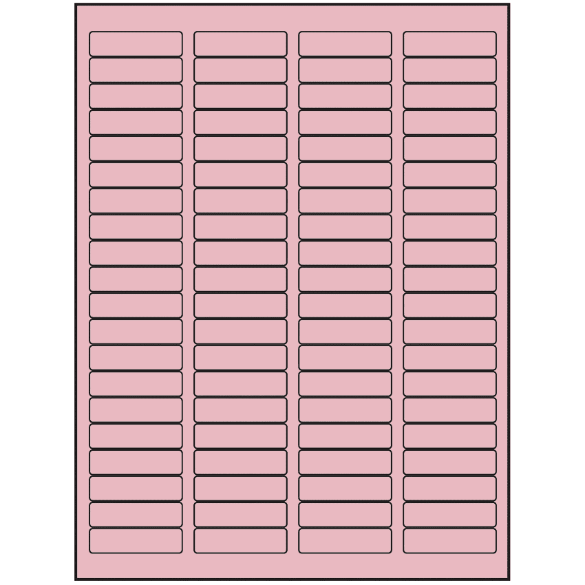 1.75" x 0.5" Pastel Pink Rectangular Sheet Labels (80-UP)