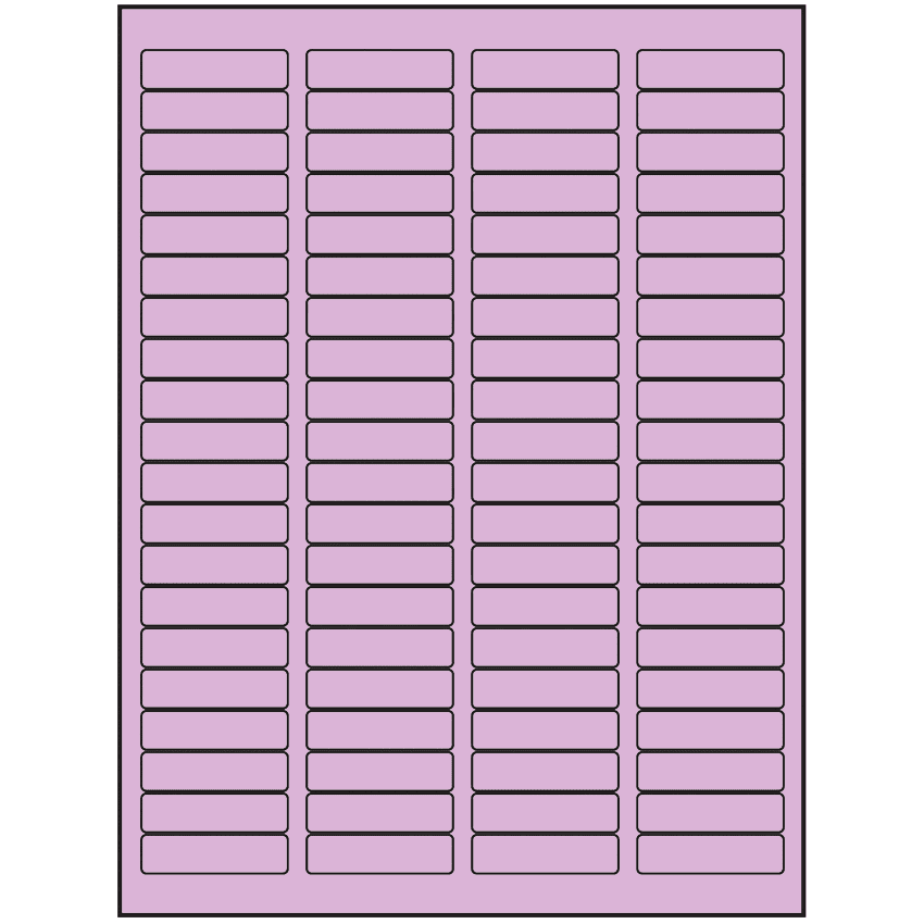 1.75" x 0.5" Pastel Purple Rectangular Sheet Labels (80-UP)