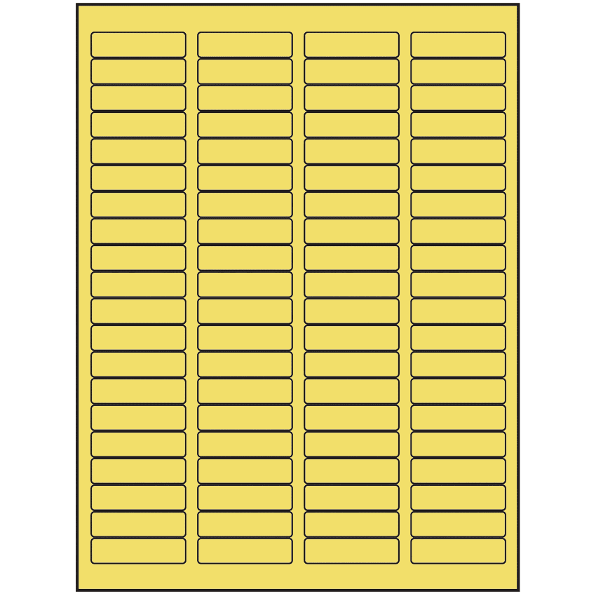 1.75" x 0.5" Pastel Yellow Rectangular Sheet Labels (80-UP)