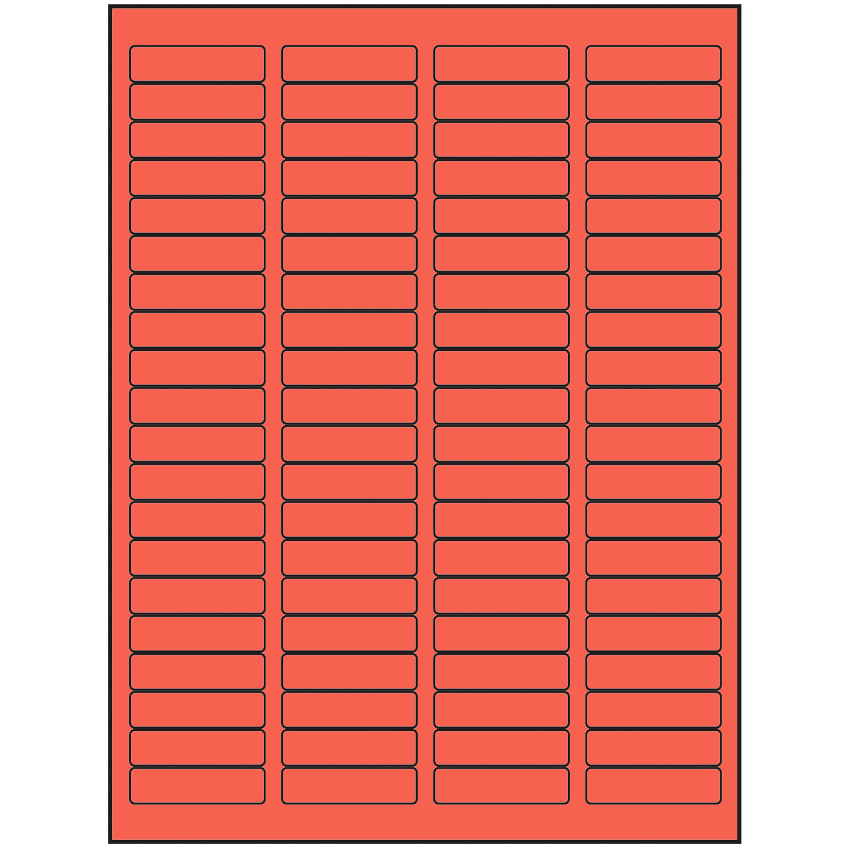 1.75" x 0.5" Red Rectangular Sheet Labels (80-UP)