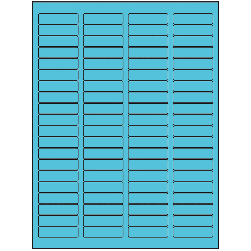 1.75" x 0.5" Turquoise Rectangular Sheet Labels (80-UP)