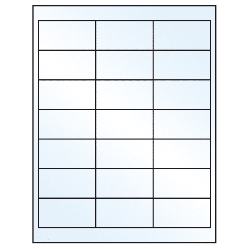 2.66" x 1.375" Crystal Clear Rectangular Sheet Labels