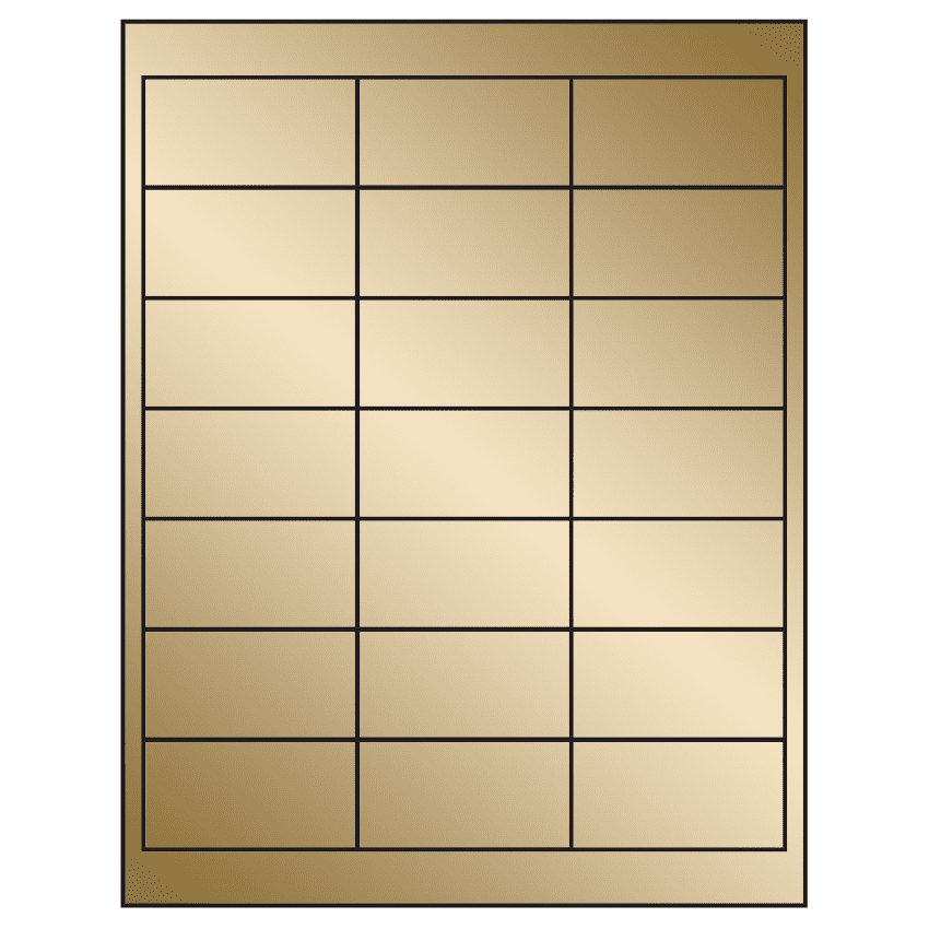 2.66" x 1.375" Gold Foil Rectangular Sheet Labels
