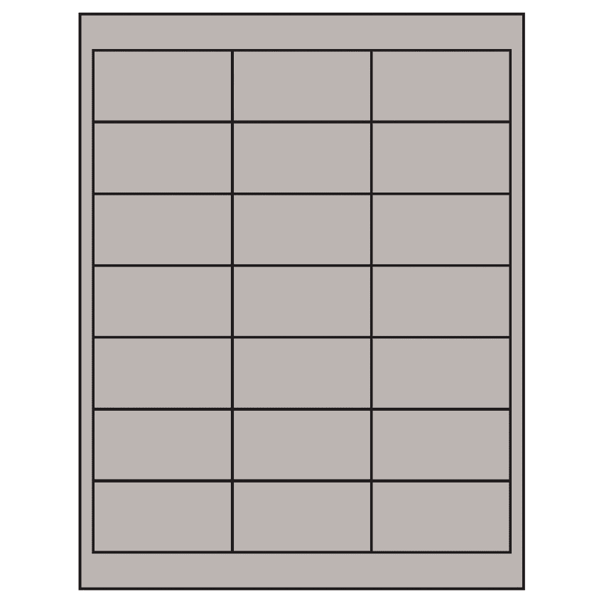 2.66" x 1.375" Gray Rectangular Sheet Labels