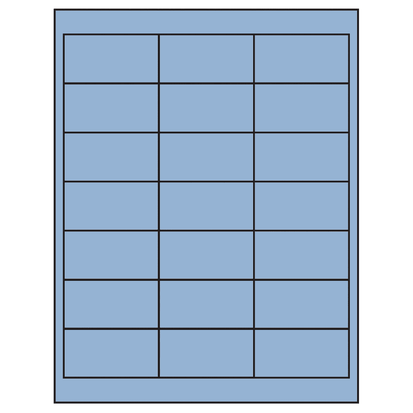 2.66" x 1.375" Pastel Blue Rectangular Sheet Labels