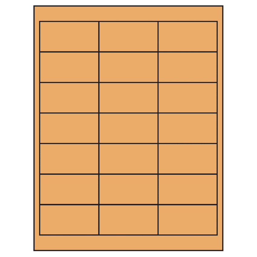 2.66" x 1.375" Pastel Orange Rectangular Sheet Labels