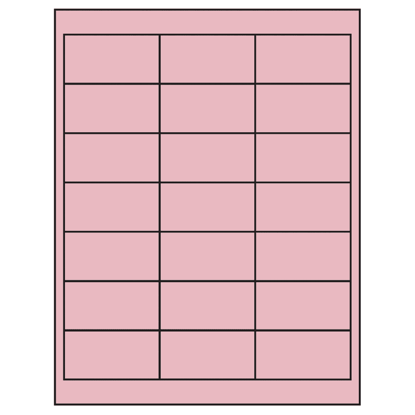 2.66" x 1.375" Pastel Pink Rectangular Sheet Labels