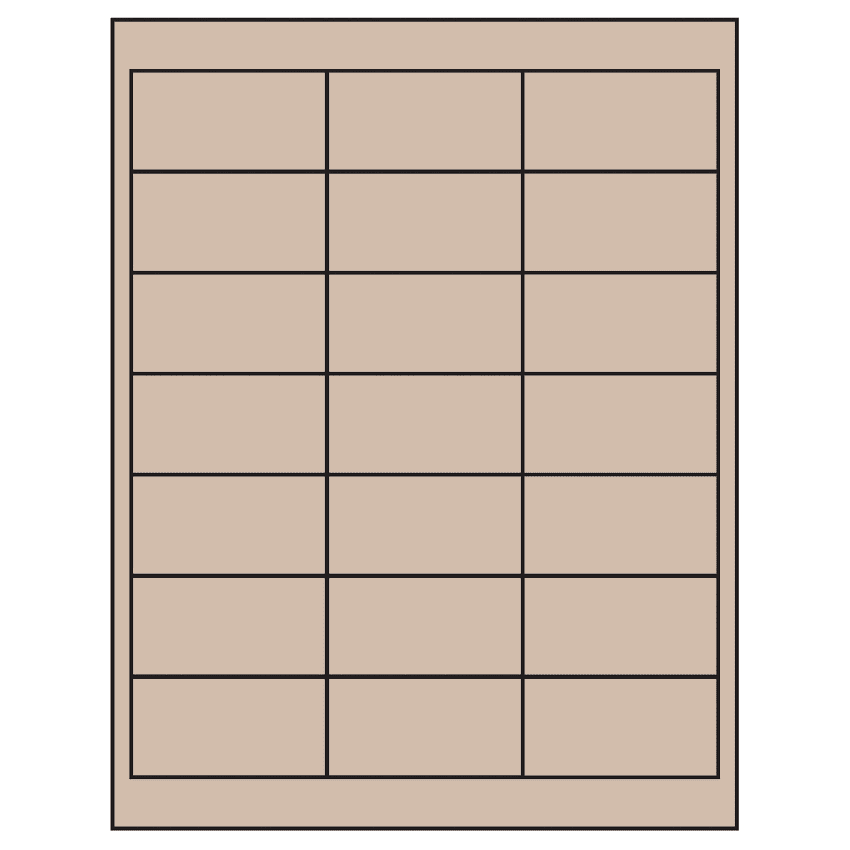 2.66" x 1.375" Pastel Tan Rectangular Sheet Labels
