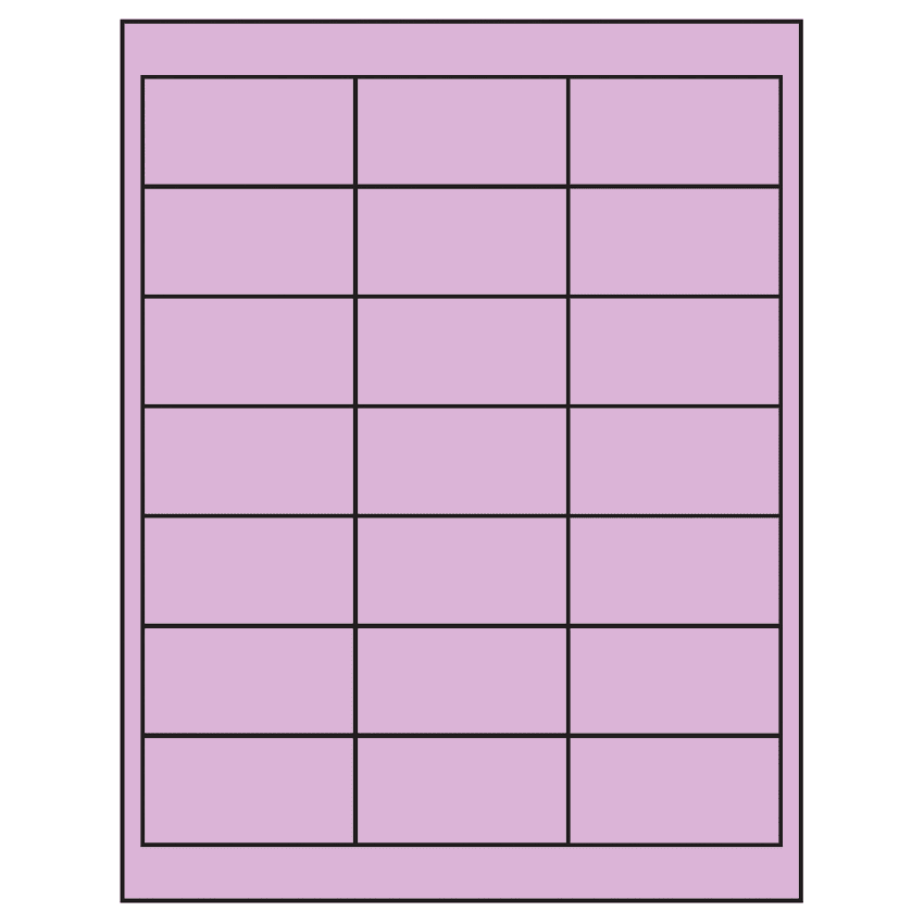 2.66" x 1.375" Pastel Purple Rectangular Sheet Labels