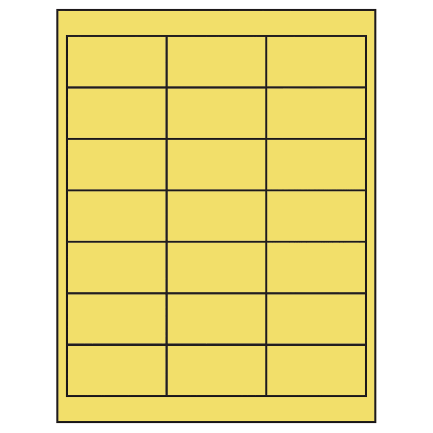 2.66" x 1.375" Pastel Yellow Rectangular Sheet Labels