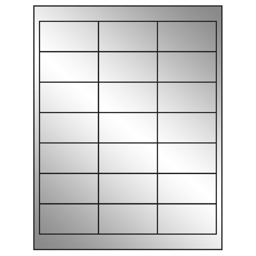 2.66" x 1.375" Silver Foil Rectangular Sheet Labels
