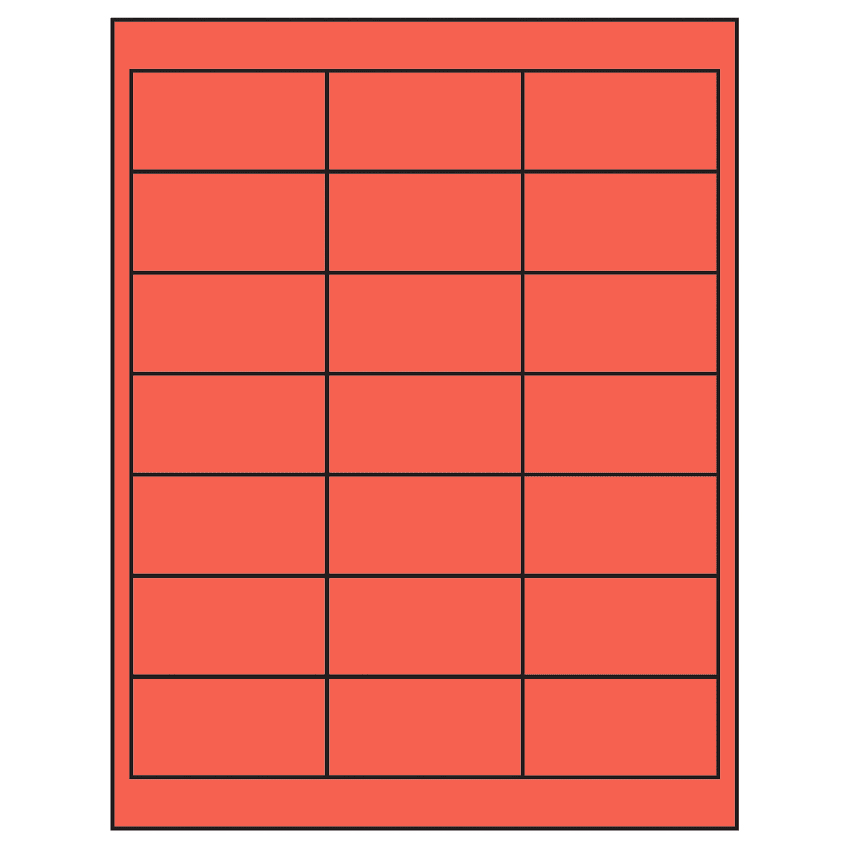 2.66" x 1.375" Red Rectangular Sheet Labels