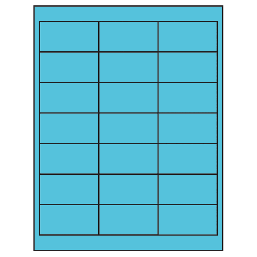 2.66" x 1.375" Turquoise Rectangular Sheet Labels