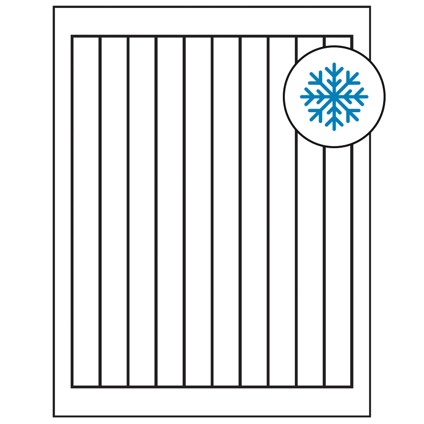 0.75" x 9.4" White Rectangular Sheet Labels - Freezer Grade Adhesive