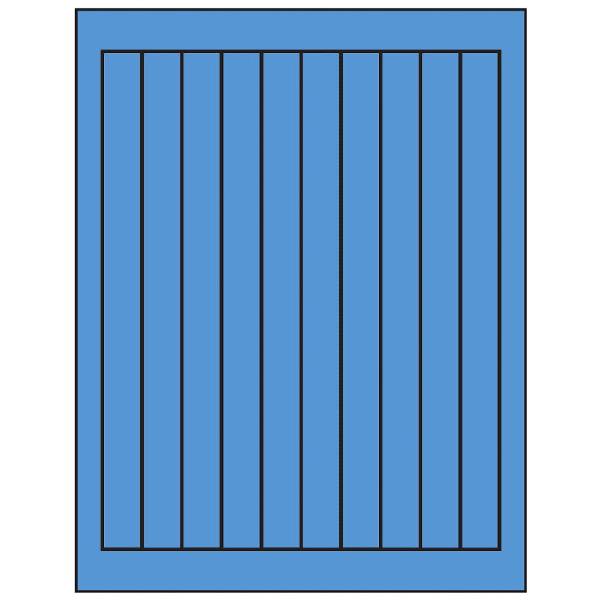 0.75" x 9.4" Fluorescent Blue Rectangular Sheet Labels