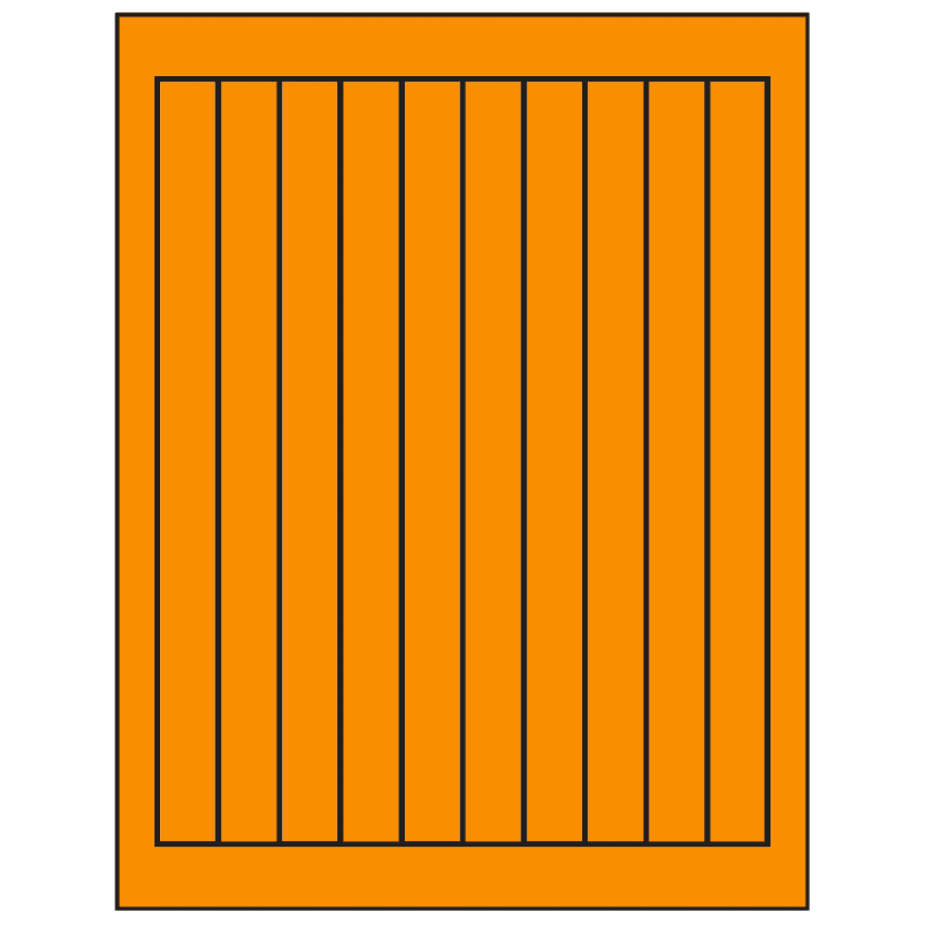 0.75" x 9.4" Fluorescent Orange Rectangular Sheet Labels