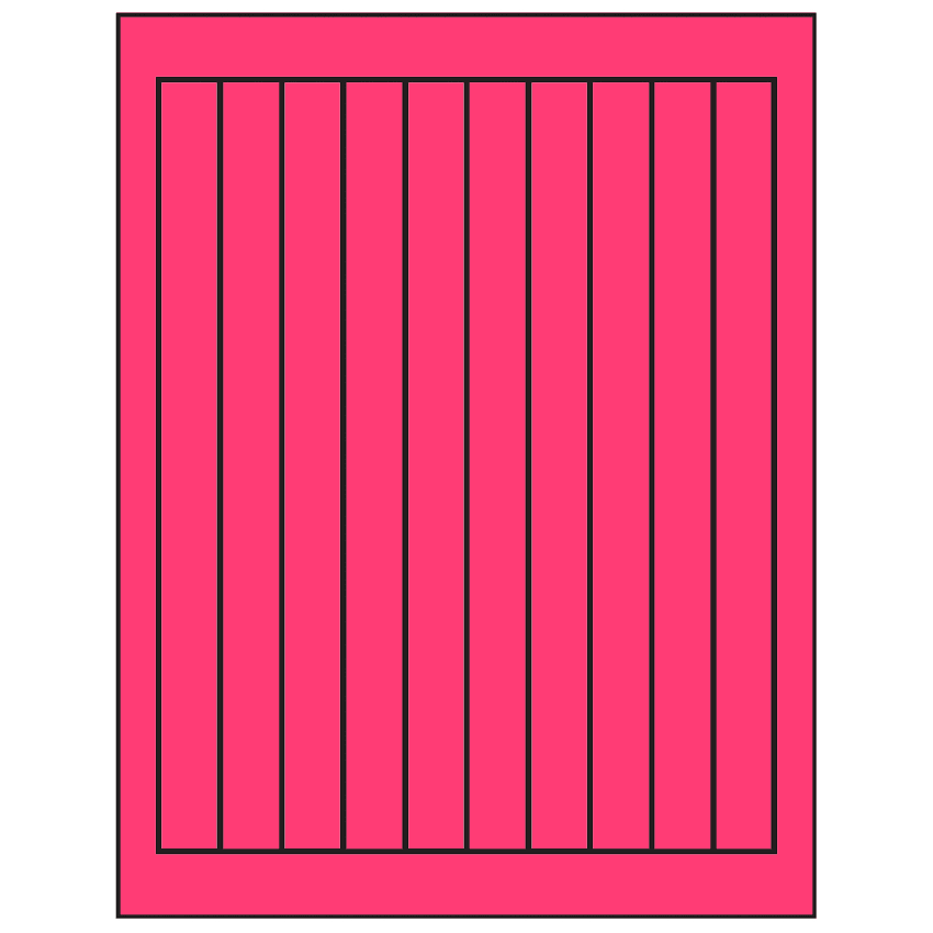 0.75" x 9.4" Fluorescent Pink Rectangular Sheet Labels