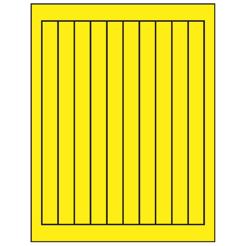0.75" x 9.4" Fluorescent Yellow Rectangular Sheet Labels