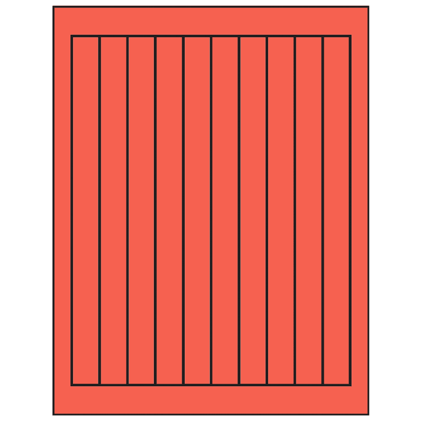 0.75" x 9.4" Red Rectangular Sheet Labels