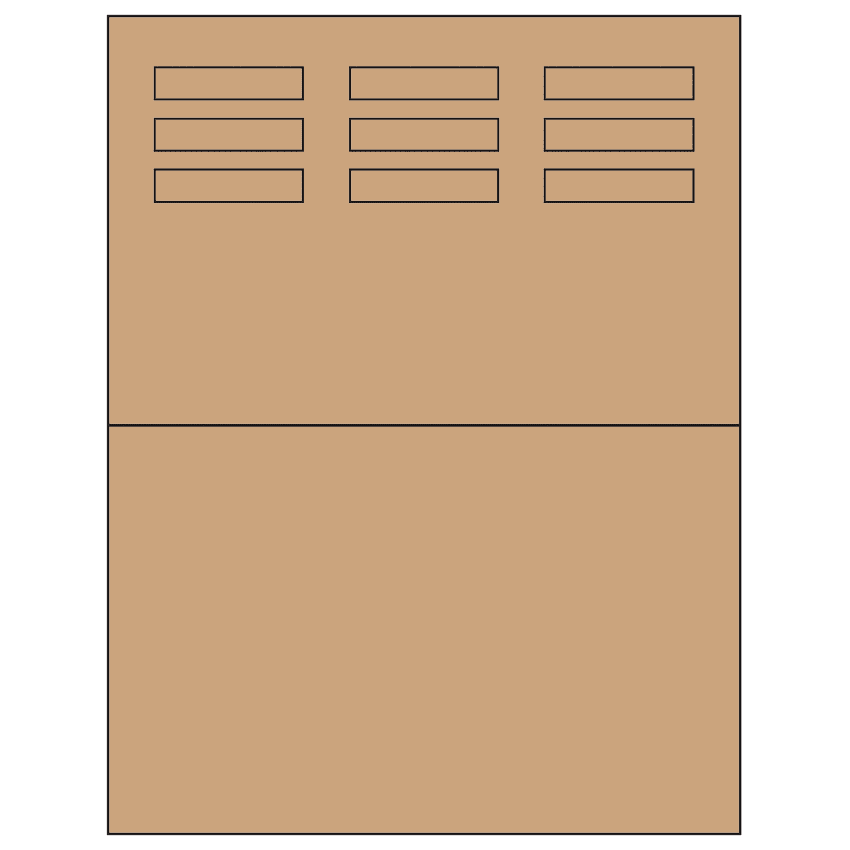 1.96" x 0.46" Brown Kraft Rectangular Sheet Labels