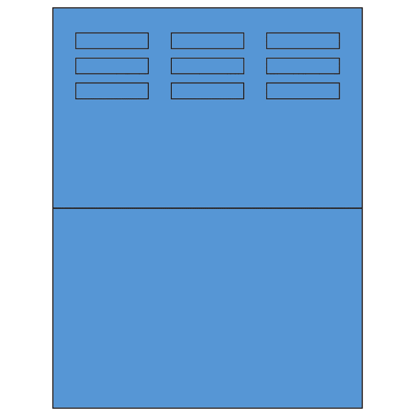 1.96" x 0.46" Fluorescent Blue Rectangular Sheet Labels