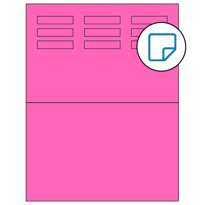 1.96" x 0.46" Fluorescent Pink Rectangular Sheet Labels - Removable Adhesive