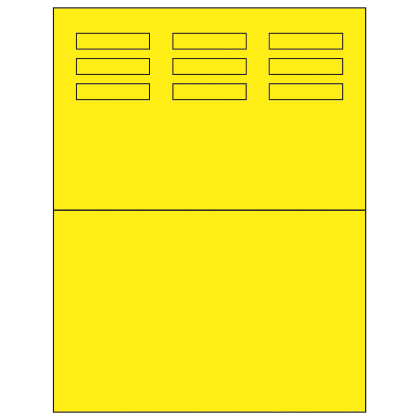 1.96" x 0.46" Fluorescent Yellow Rectangular Sheet Labels
