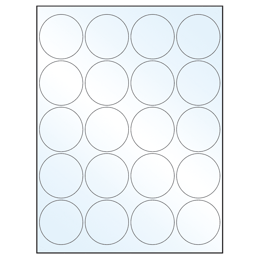 2" Crystal Clear Circular Sheet Labels