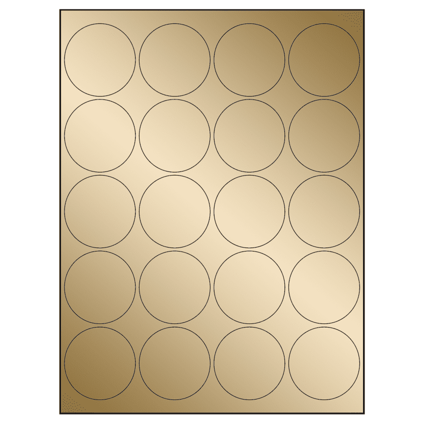 2" Gold Foil Circular Sheet Labels