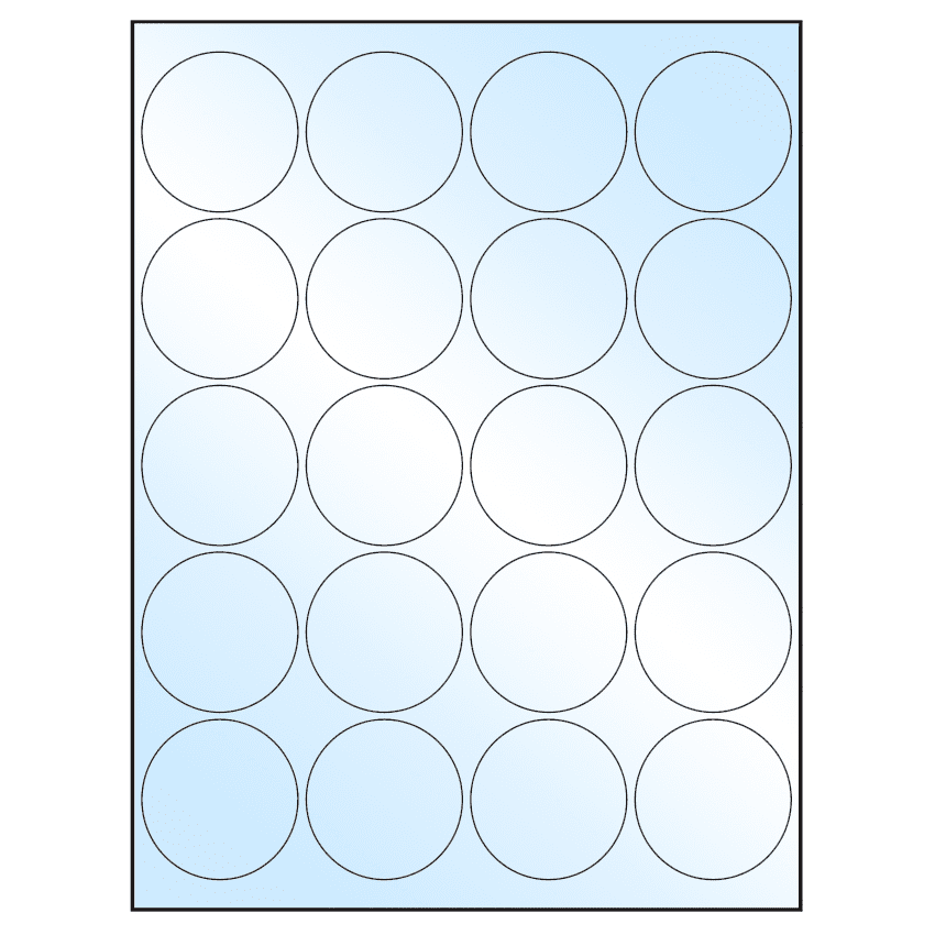 2" White Premium High Gloss Circular Sheet Labels