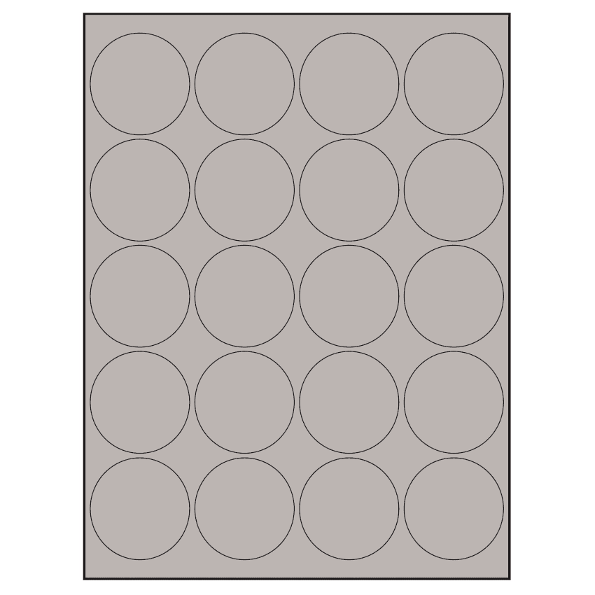 2" Gray Circular Sheet Labels