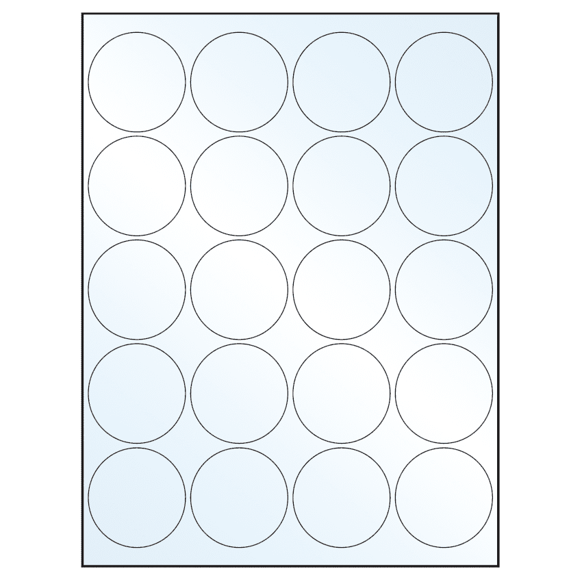 2" White Mid Gloss Circular Sheet Labels