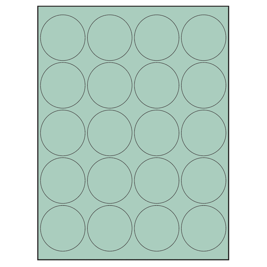 2" Pastel Green Circular Sheet Labels