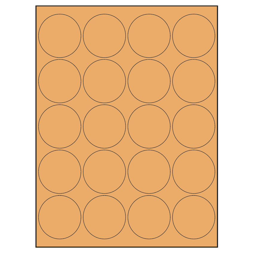 2" Pastel Orange Circular Sheet Labels
