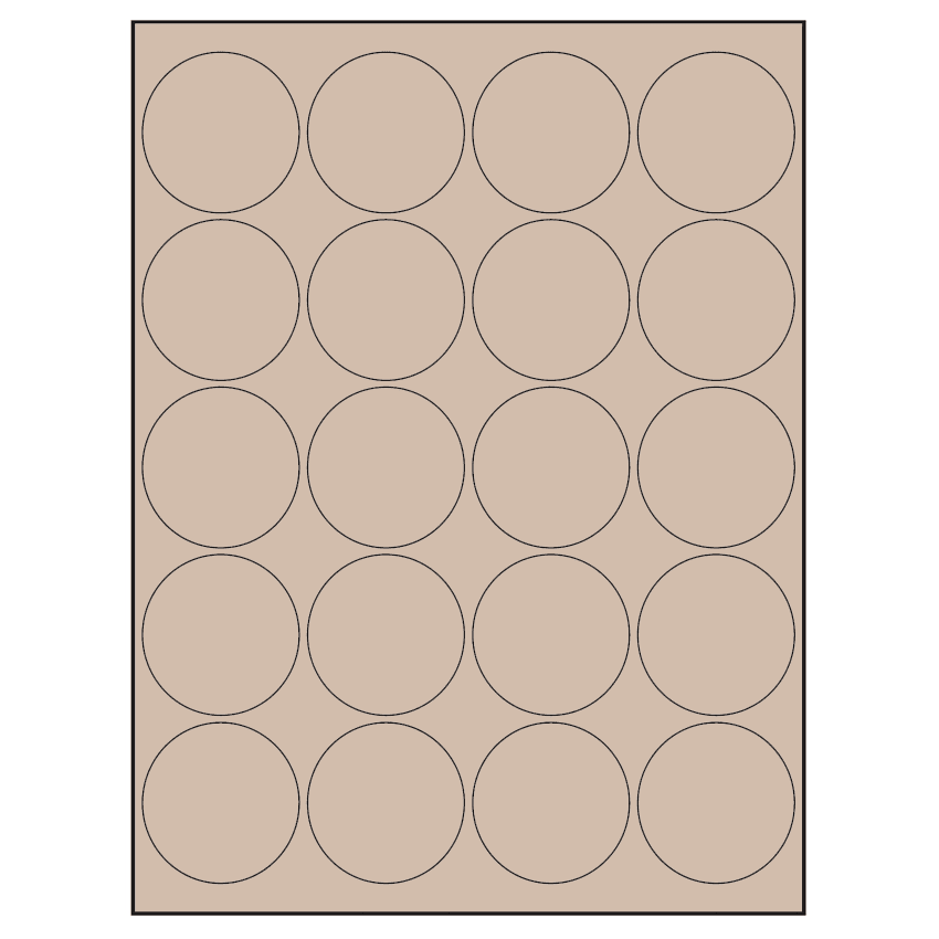 2" Pastel Tan Circular Sheet Labels