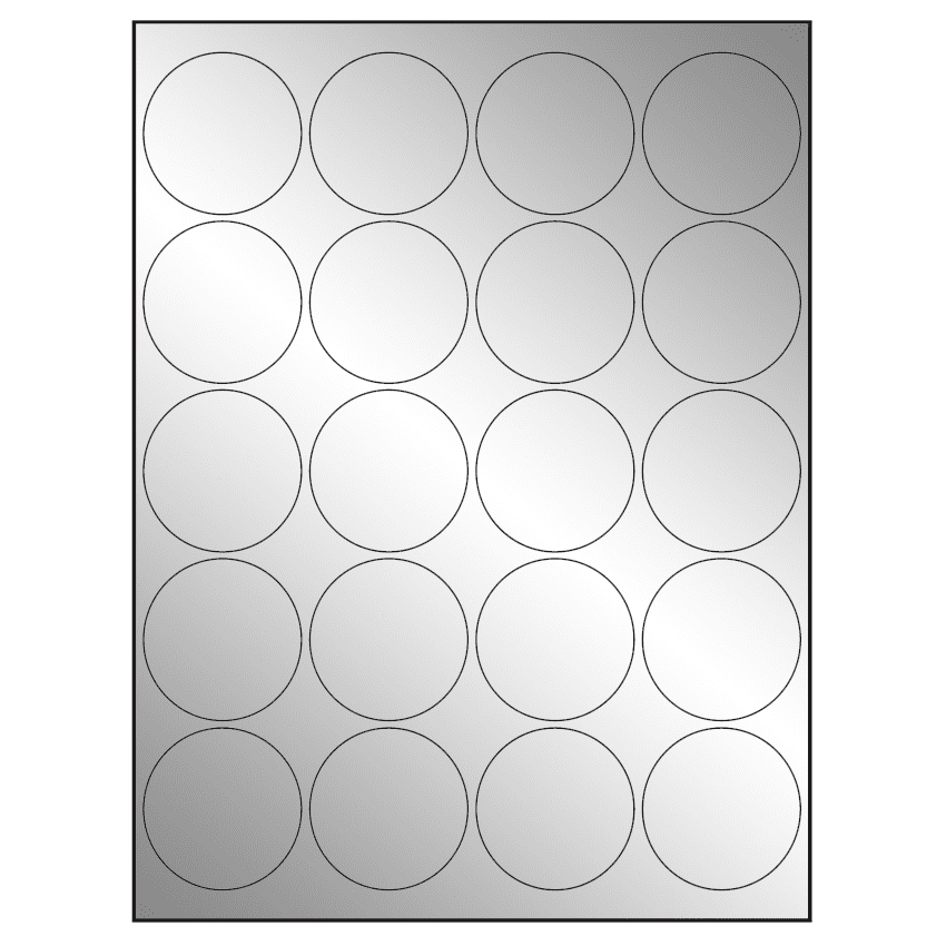 2" Silver Foil Circular Sheet Labels
