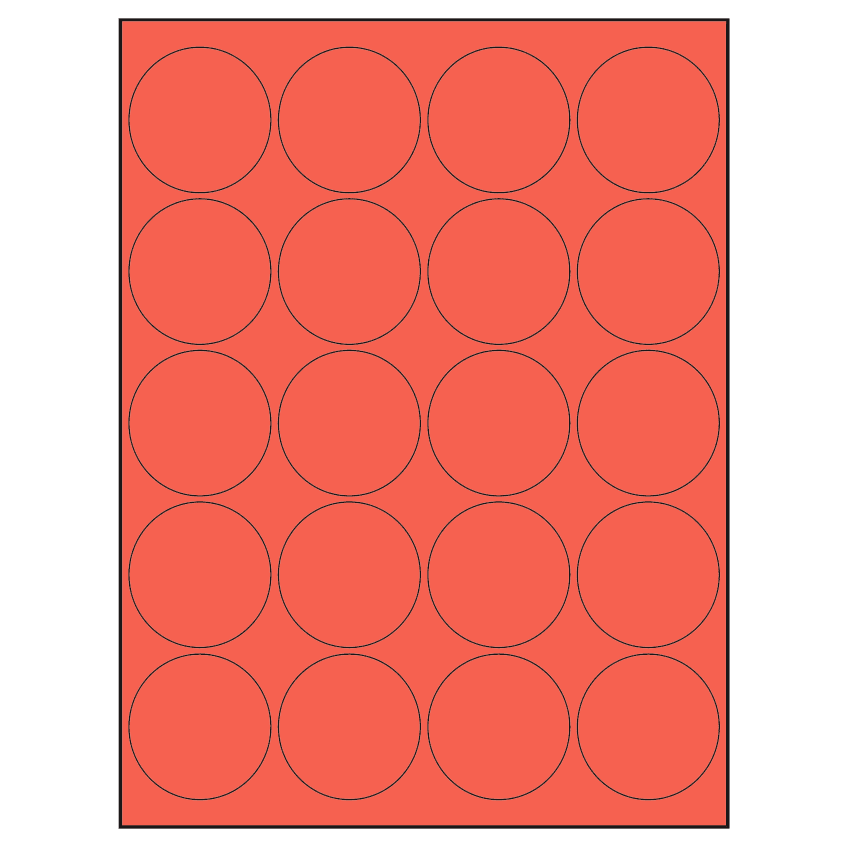 2" Red Circular Sheet Labels
