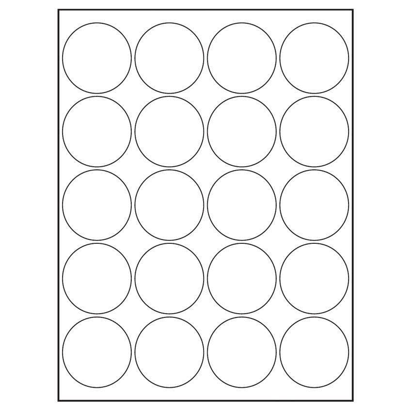 2" White Polyester Circular Sheet Labels